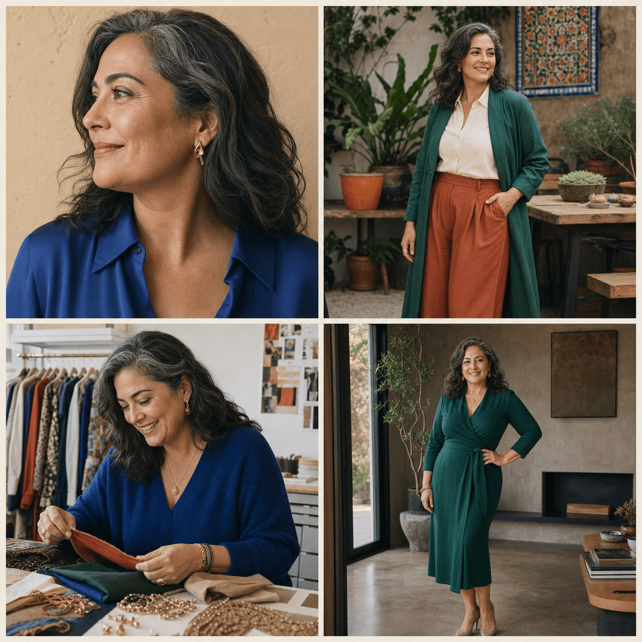 Four-view identity board for KOTS stylist Marisol Vega