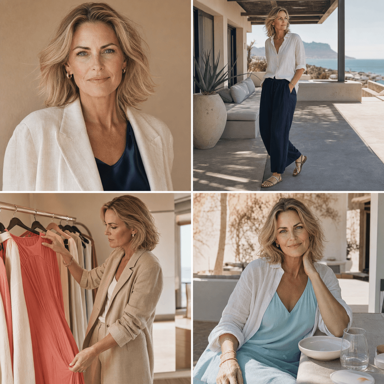 Four-view identity board for KOTS stylist Sloane Saint